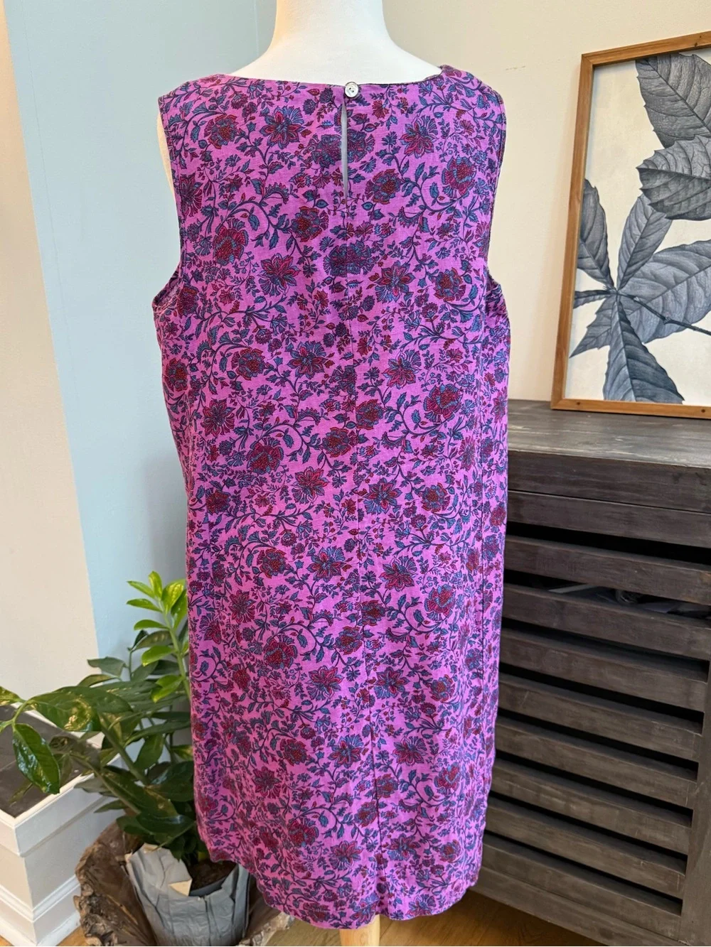 J. Jill Love Linen 100% Linen Floral Shift Dress Medium Petite - Picture 6 of 11